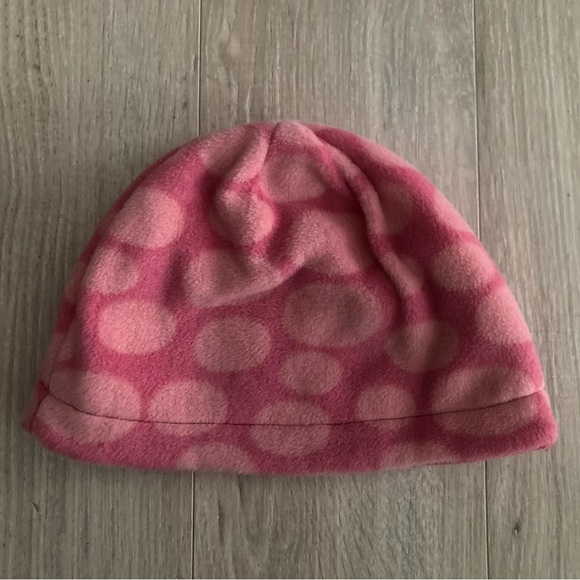 Hanna Andersson Girls Fleece Pink Polka Dot Beanie Hat - Large - Picture 1 of 5